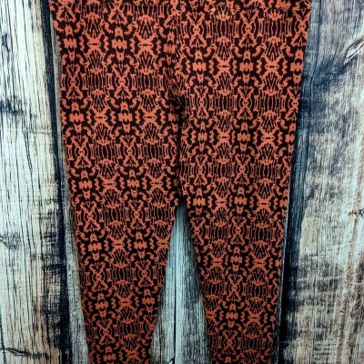 Soft Surroundings Leggings Womens XL Orange Tribal Animal Stretch Yoga Workout